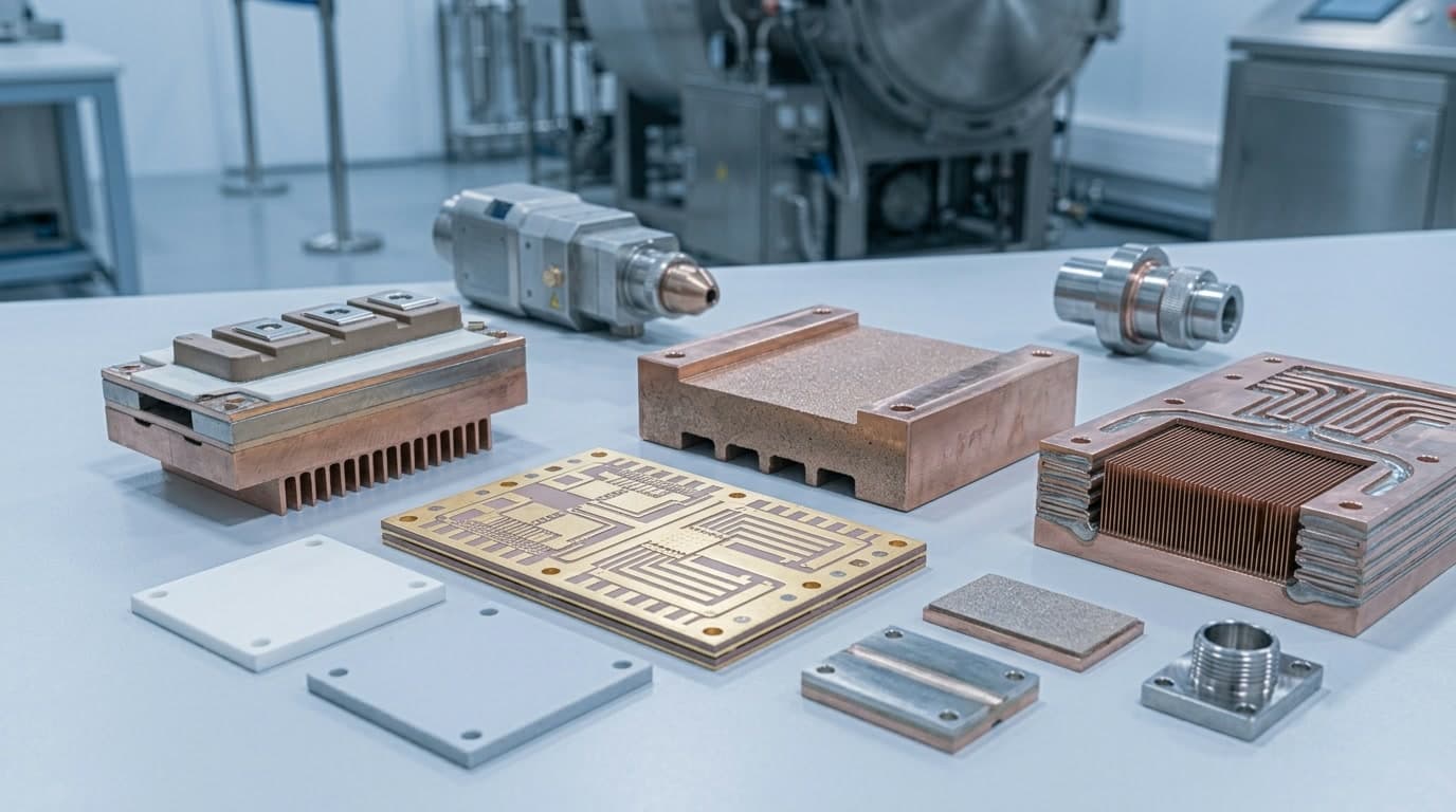 Semiconductor packaging, thermal-management materials, and ceramic substrates