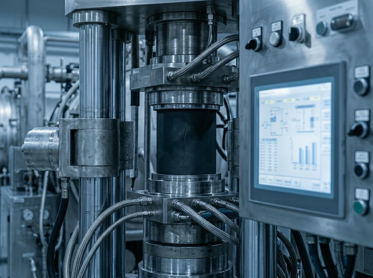 Spark Plasma Sintering (SPS) process scene